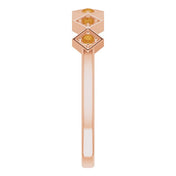 14K Rose Natural Citrine Stackable Ring