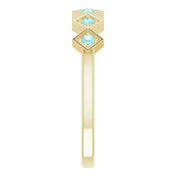 14K Yellow Natural Aquamarine Stackable Ring