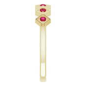 14K Yellow Lab-Grown Ruby Stackable Ring