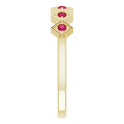 14K Yellow Lab-Grown Ruby Stackable Ring