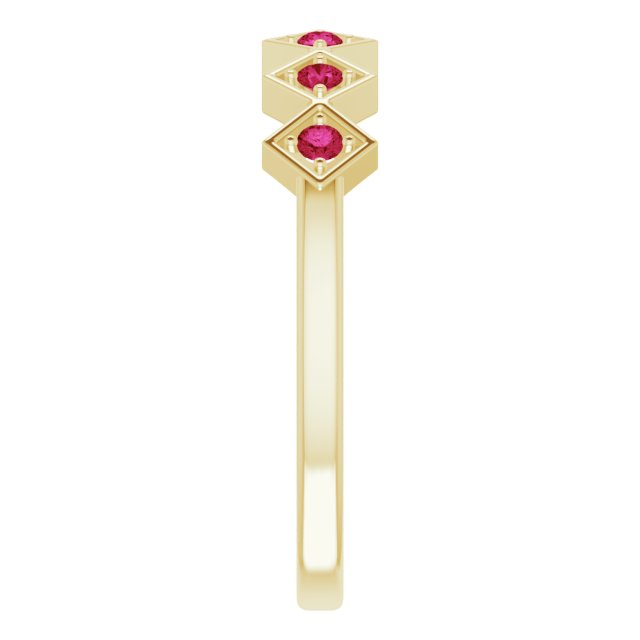 14K Yellow Lab-Grown Ruby Stackable Ring