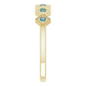 14K Yellow Natural Alexandrite Stackable Ring