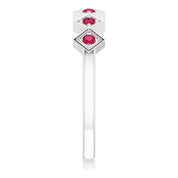 Sterling Silver Natural Ruby Stackable Ring