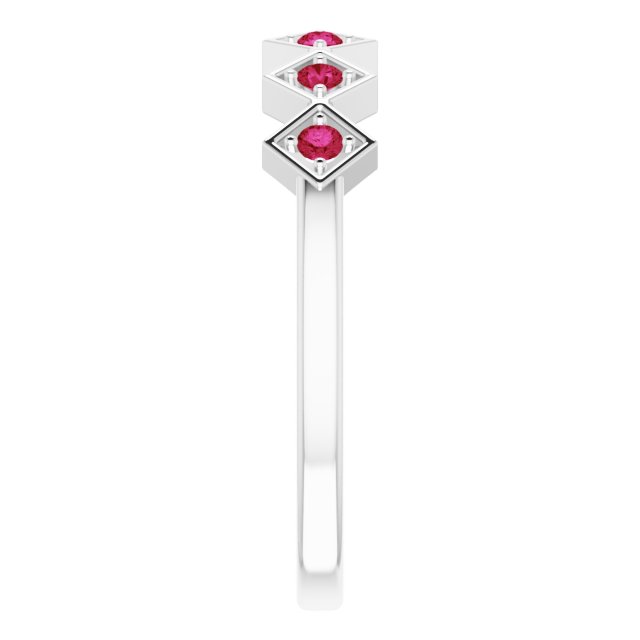 Sterling Silver Natural Ruby Stackable Ring