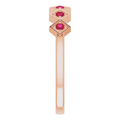 14K Rose Lab-Grown Ruby Stackable Ring