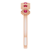 14K Rose Natural Ruby Stackable Ring