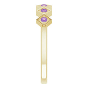14K Yellow Natural Amethyst Stackable Ring