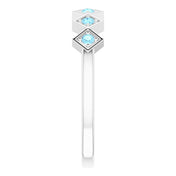 Sterling Silver Natural Aquamarine Stackable Ring