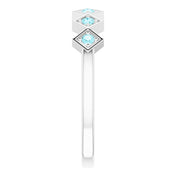 Sterling Silver Natural Blue Zircon Stackable Ring