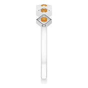Sterling Silver Natural Citrine Stackable Ring