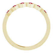 14K Yellow Lab-Grown Ruby Stackable Ring