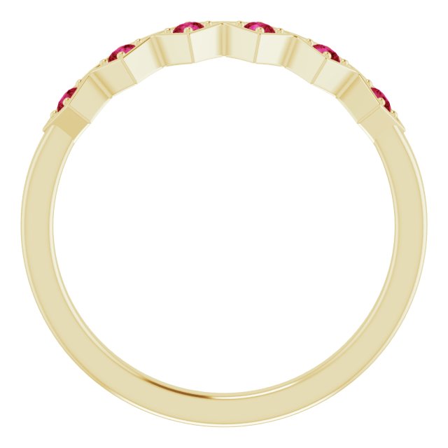 14K Yellow Lab-Grown Ruby Stackable Ring