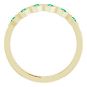 14K Yellow Natural Emerald Stackable Ring