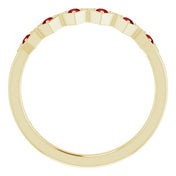 14K Yellow Natural Mozambique Garnet Stackable Ring