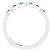 Platinum Natural Blue Sapphire Stackable Ring