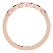 14K Rose Natural Ruby Stackable Ring