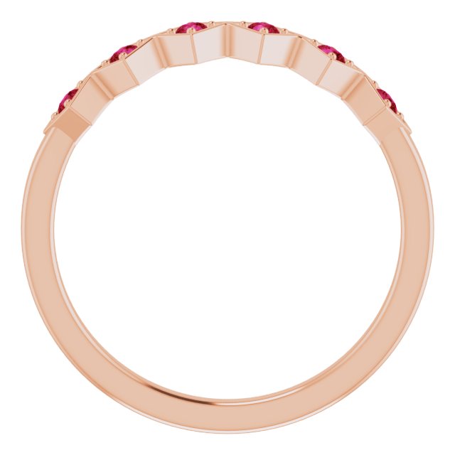 14K Rose Natural Ruby Stackable Ring