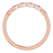 14K Rose Natural Amethyst Stackable Ring