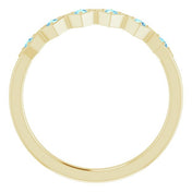14K Yellow Natural Aquamarine Stackable Ring