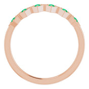 14K Rose Lab-Grown Emerald Stackable Ring