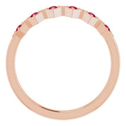 14K Rose Lab-Grown Ruby Stackable Ring