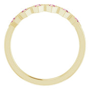 14K Yellow Natural Pink Tourmaline Stackable Ring