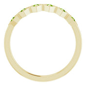 14K Yellow Natural Peridot Stackable Ring