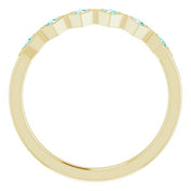 14K Yellow Natural Blue Zircon Stackable Ring