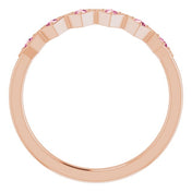 14K Rose Natural Pink Tourmaline Stackable Ring
