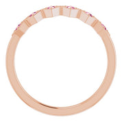 14K Rose Natural Pink Tourmaline Stackable Ring