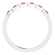Sterling Silver Natural Ruby Stackable Ring