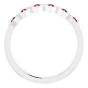 Sterling Silver Natural Ruby Stackable Ring