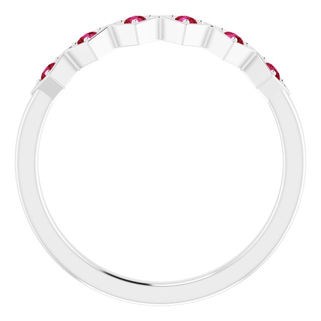 Sterling Silver Natural Ruby Stackable Ring