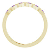 14K Yellow Natural Amethyst Stackable Ring