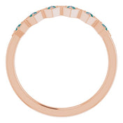 14K Rose Natural Alexandrite Stackable Ring