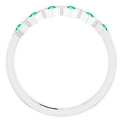 Platinum Lab-Grown Emerald Stackable Ring