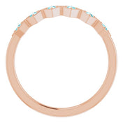 14K Rose Natural Blue Zircon Stackable Ring