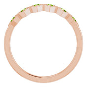 14K Rose Natural Peridot Stackable Ring