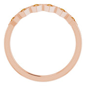 14K Rose Natural Citrine Stackable Ring