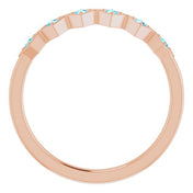 14K Rose Natural Aquamarine Stackable Ring