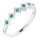 Platinum Natural Alexandrite Stackable Ring