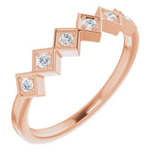 14K Rose 1/8 CTW Natural Diamond Stackable Ring