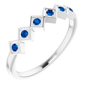 Sterling Silver Natural Blue Sapphire Stackable Ring