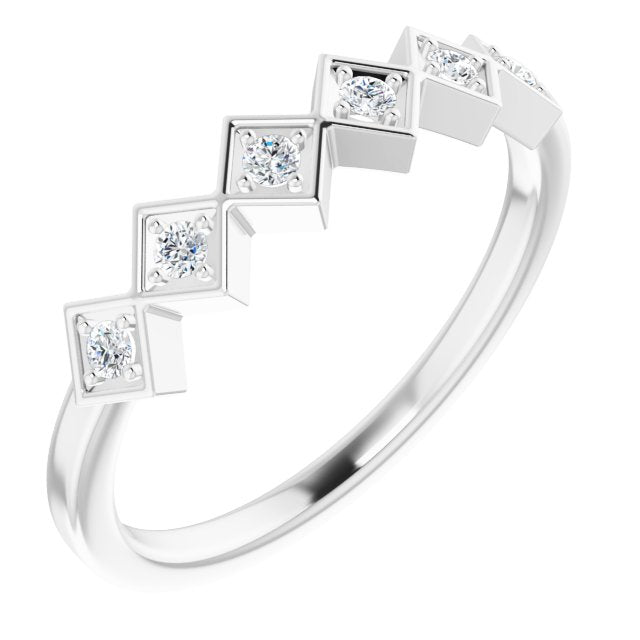 Sterling Silver 1/8 CTW Natural Diamond Stackable Ring