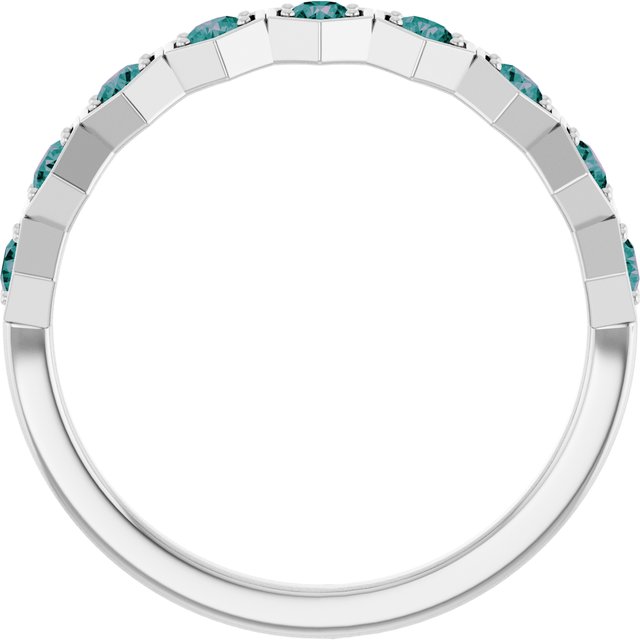 14K White Natural Alexandrite Stackable Ring