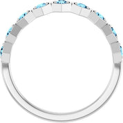 Sterling Silver Natural Aquamarine Stackable Ring