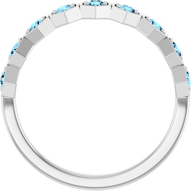 Sterling Silver Natural Aquamarine Stackable Ring