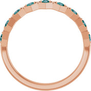 14K Rose Natural Alexandrite Stackable Ring