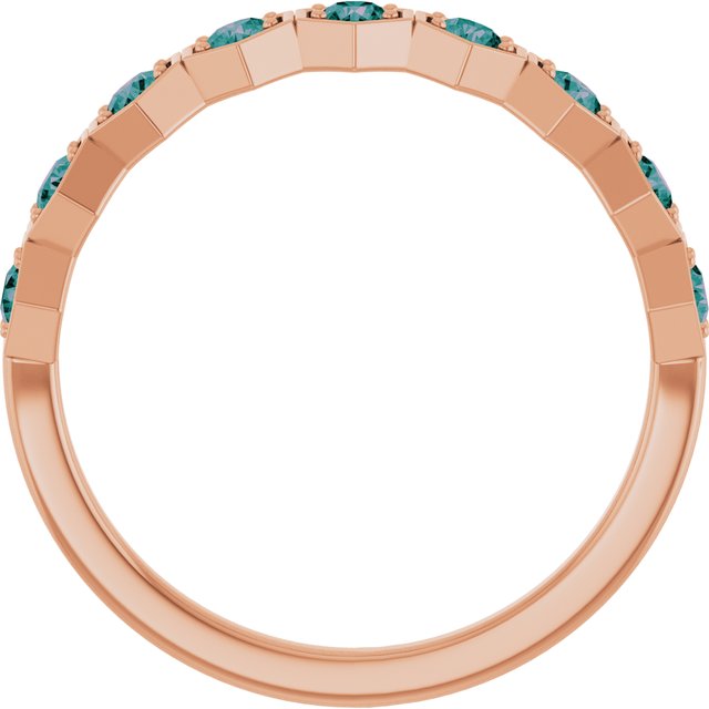 14K Rose Natural Alexandrite Stackable Ring