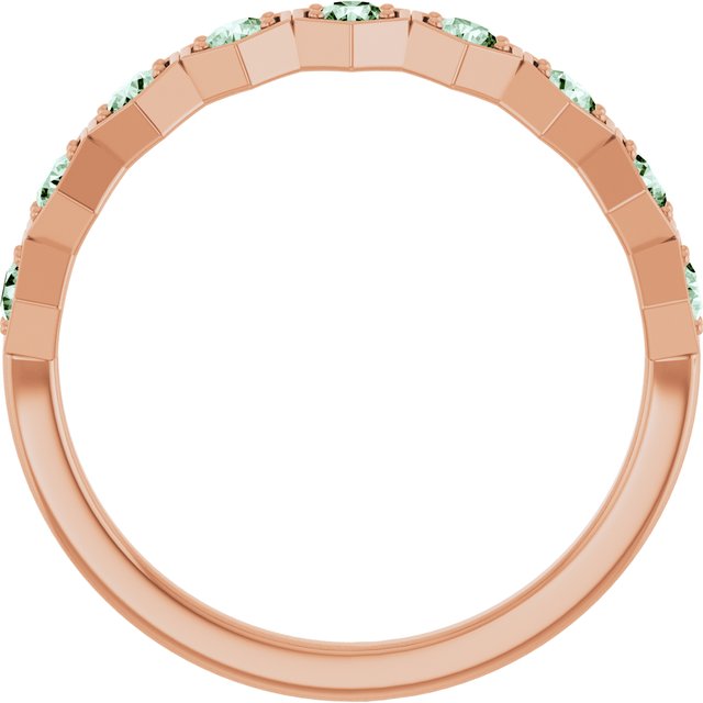 14K Rose Natural Alexandrite Stackable Ring
